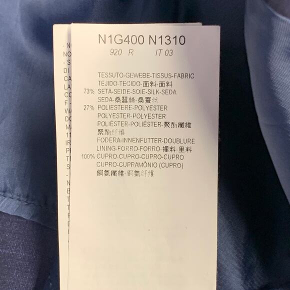 EMPORIO ARMANI Size 34 Regular Metallic Blue Silk Blend Shantung Sport Coat - Picture 8 of 8
